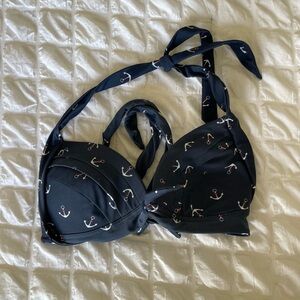 Unique Vintage Anchor Navy Bikini Top